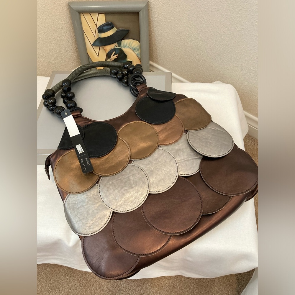 New bronze, and cream cute purse